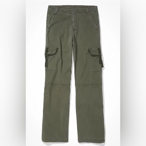 American Eagle Dreamy Drape Stretch Super High-Waisted Cargo Baggy Wide-Leg Pant - Picture 7 of 10